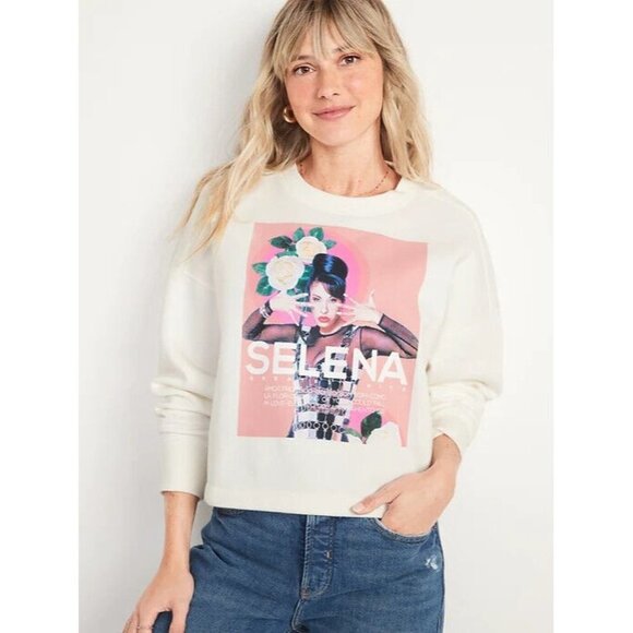 Licensed Selena Graphic Oversized Cropped  Sweatshirt for Women Size 3X - Picture 6 of 7